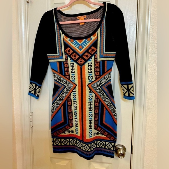 Flying Tomato Dresses & Skirts - VINTAGE Tribal Boho Sweater Mini Dress